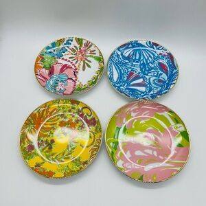 LILLY PULITZER FOR TARGET SET OF 4 ROUND 8” MULTI PATTERN PLATES